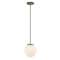 Z-Lite Parsons 1 Light Pendant, Matte Black, Olde Brass & Opal 477P10-MB-OBR - alternate 5